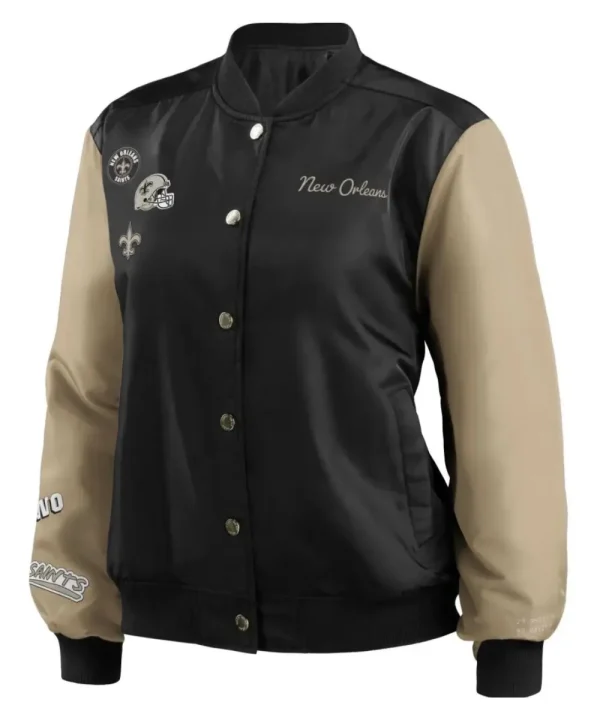 New Orleans Saints Desert & Black Varsity Jacket