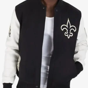 New Orleans Saints Wool & Leather Jacket