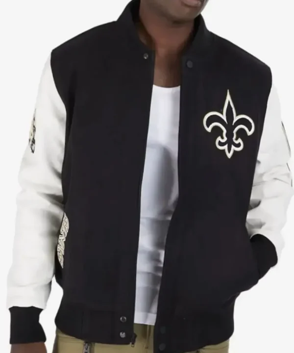 New Orleans Saints Wool & Leather Jacket