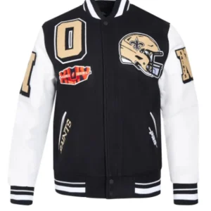 New Orleans Wool & Leather Varsity Jacket