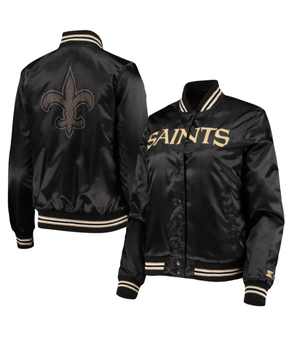 Orleans Classic Black Rib Varsity Jacket