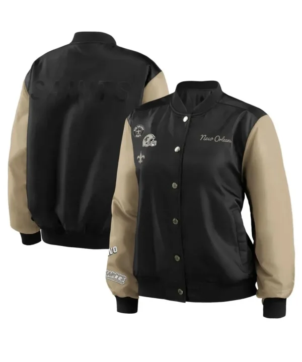 Orleans Saints Desert & Black Varsity Jacket