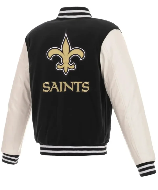 Orleans Saints Faux Leather & Wool Jacket