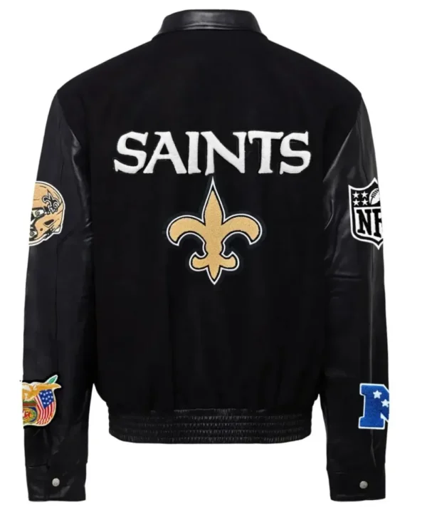 Orleans Saints Premium Wool & Leather Jacket