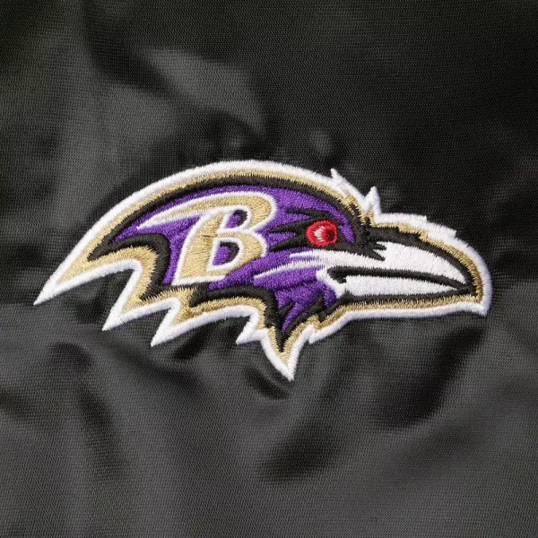 Ravens Black Satin Varsity Jacket