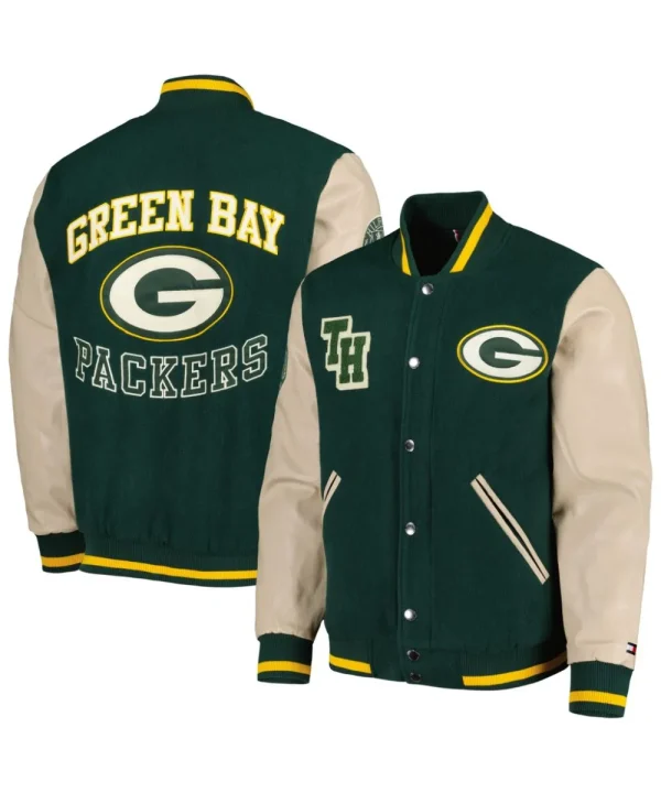 Tommy Hilfiger Green Packers Varsity Jacket