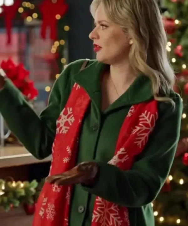 Andrea Brooks Snowy with a Chance of Christmas Green Coat