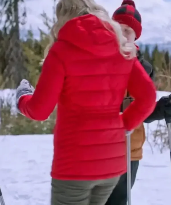 Gwen Marley Snowy with a Chance of Christmas Red Puffer Jacket