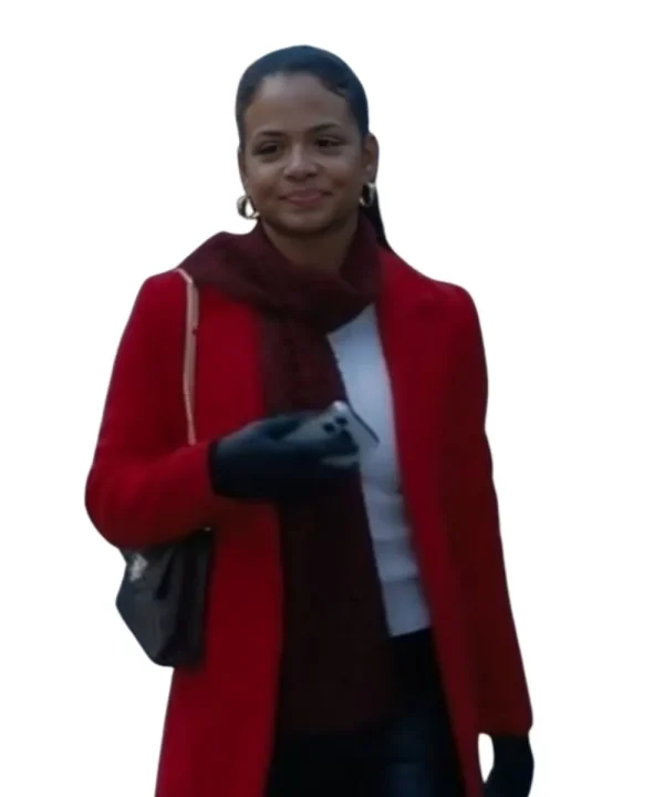 Meet Me Next Christmas Christina Milian Red Coat