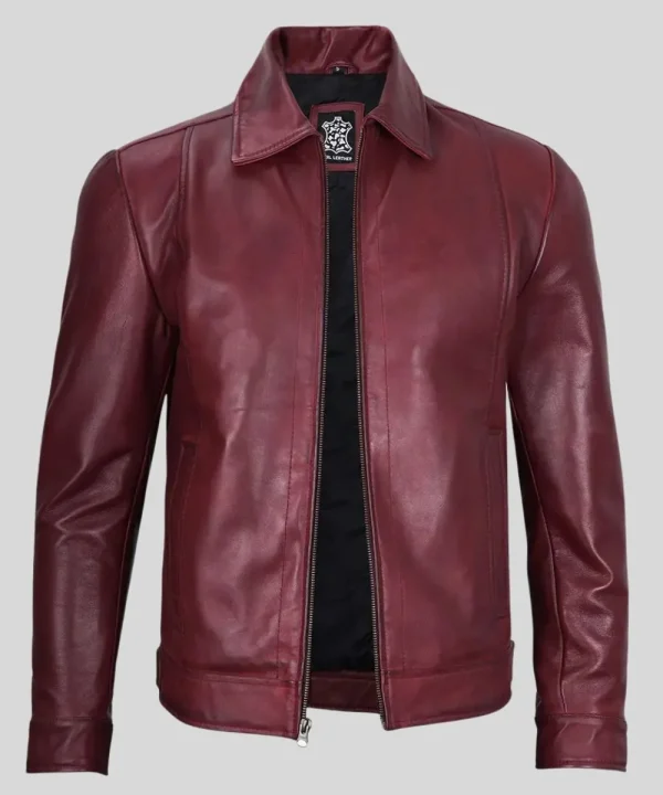 Burgundy Leather Jacket