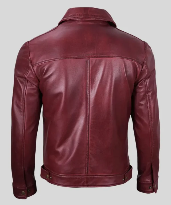 Maroon Burgundy Leather Jacket