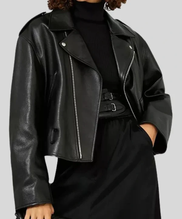 Olivia Newton John Grease Black Leather Jacket