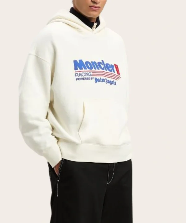 Palm Angels x Moncler White Racing hoodie​