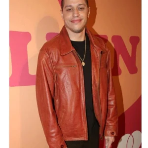 Pete Davidson Leather Jacket​ Brown