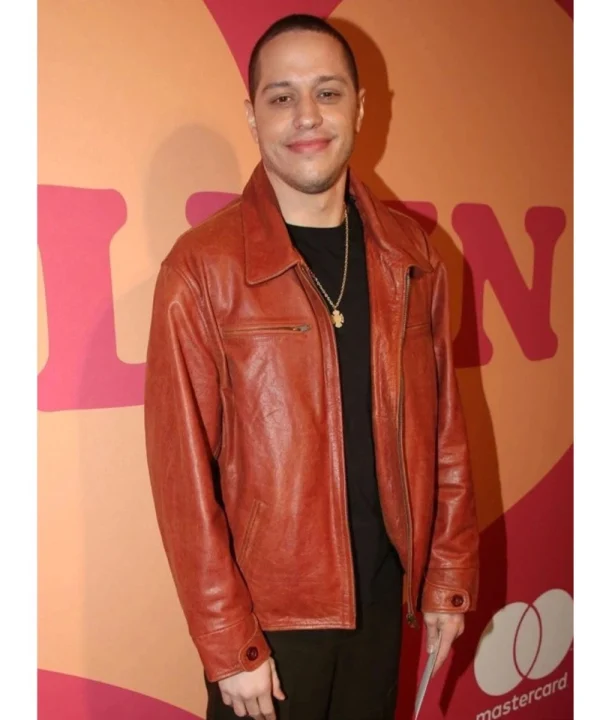 Pete Davidson Leather Jacket​ Brown