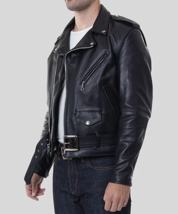 Schott NYC Classic Motorcycle Black Leather Jacket