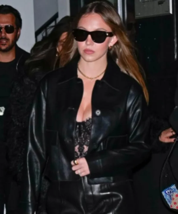 Sydney Sweeney New York City Black Leather Jacket