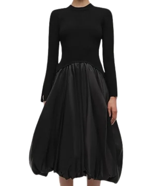 Taylor Swift Black Simkhai Kenlie Midi Dress 