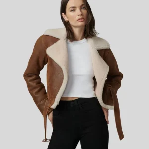 Womens Brown Shearling Jacket​