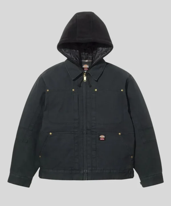 supreme x dickies Black Hooded Work Jacket